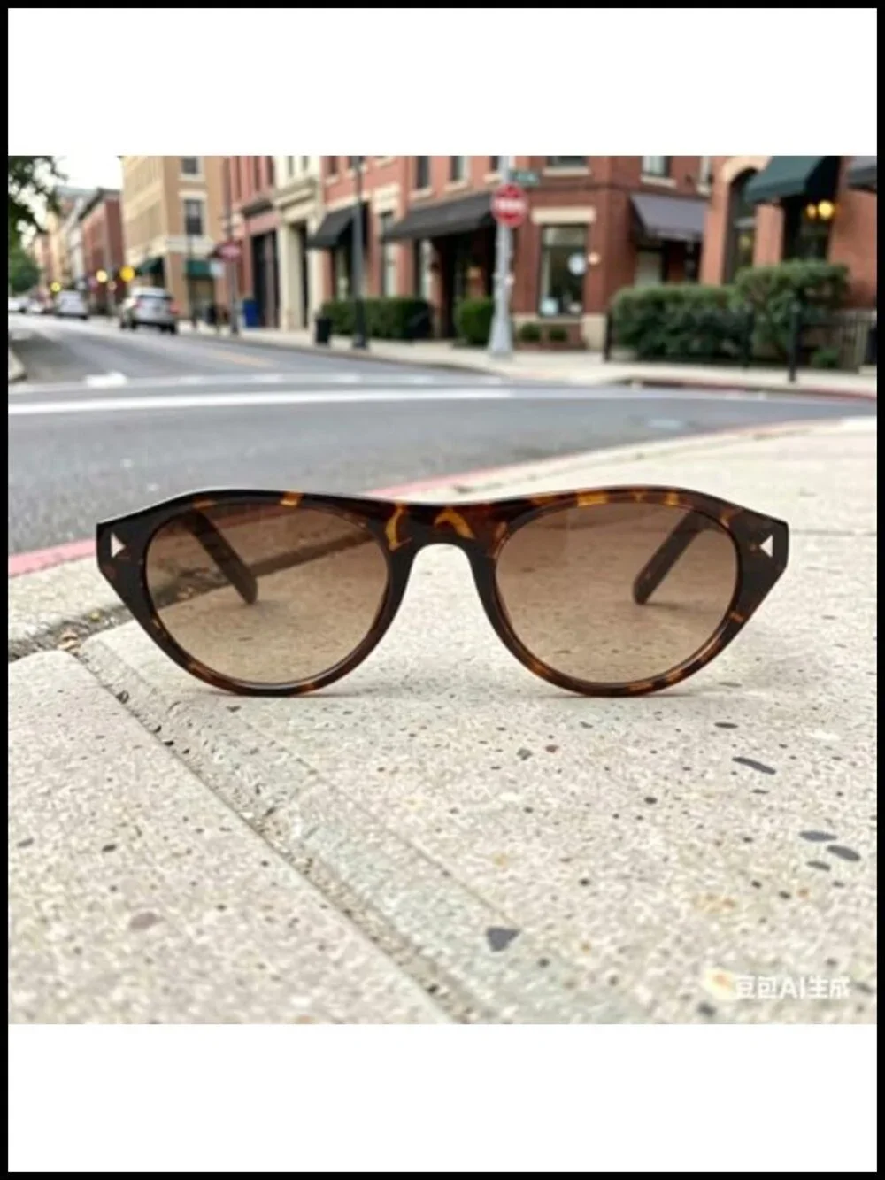 Retro Oval Cat Eye Sunglasses Lightweight Plastic Frame UV Protection